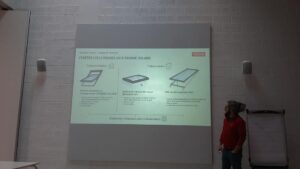 Présentation sur écran à la formation Velux