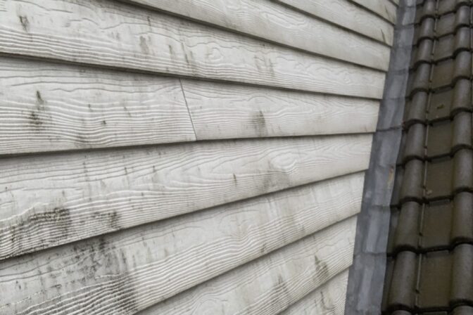 Traces d'humidité sur des planches Cedral