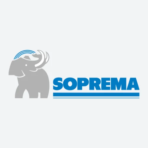 Logo de l'entreprise Soprema, étanchéité et isolation